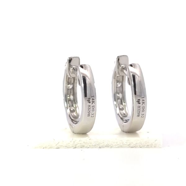 14K White Gold Huggie Diamond Earrings - .32 Image 3 Arezzo Jewelers Elmwood Park, IL