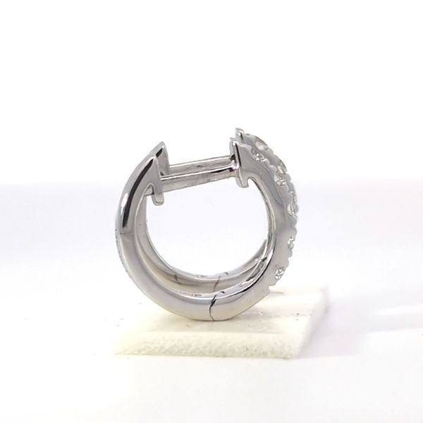 14K White Gold Huggie Diamond Earrings - .32 Image 4 Arezzo Jewelers Elmwood Park, IL