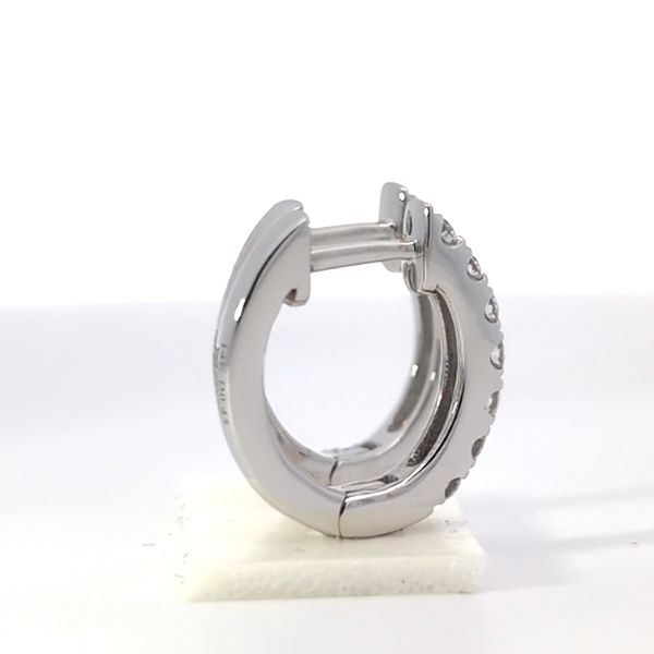 14K White Gold Huggie Diamond Earrings - .45cts Image 4 Arezzo Jewelers Elmwood Park, IL
