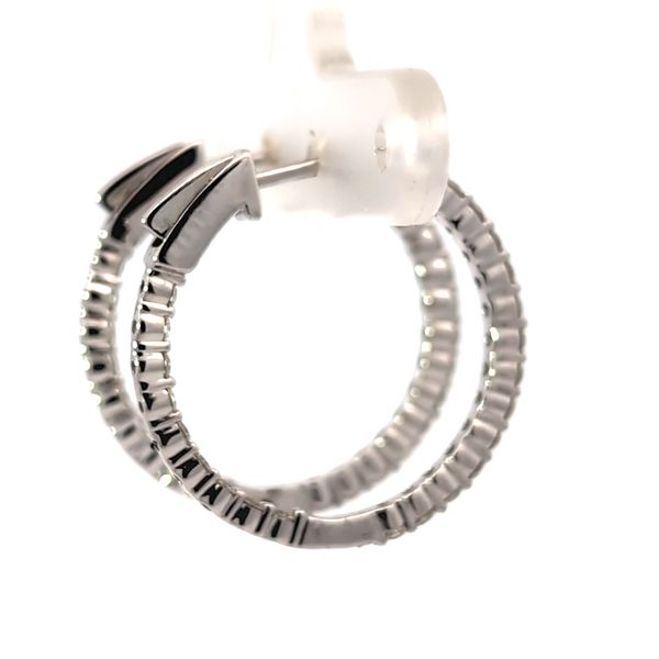 14k White Gold Inside Out Diamond Hoop Earrings - .96cts Image 4 Arezzo Jewelers Elmwood Park, IL