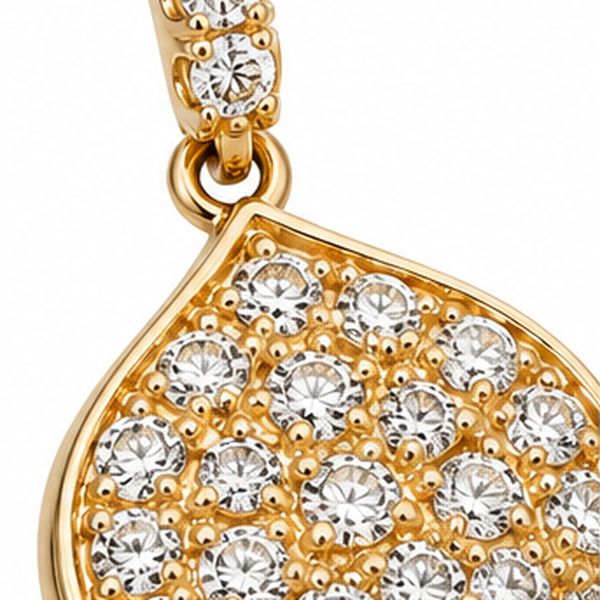 18K Yellow Gold Pavé Natural Diamond Leaf Dangle Earrings – Savoia Italy Image 2 Arezzo Jewelers Elmwood Park, IL