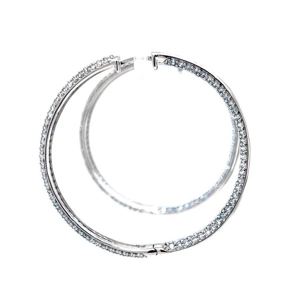 5.00ct Lab Grown Diamond Large Pave Hoop Earrings Image 3 Arezzo Jewelers Elmwood Park, IL