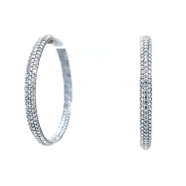 5.00ct Lab Grown Diamond Large Pave Hoop Earrings Arezzo Jewelers Elmwood Park, IL