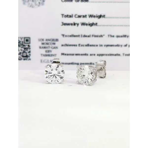 2.02ct Round Brilliant Lab Grown Diamond Stud Earrings Image 3 Arezzo Jewelers Elmwood Park, IL