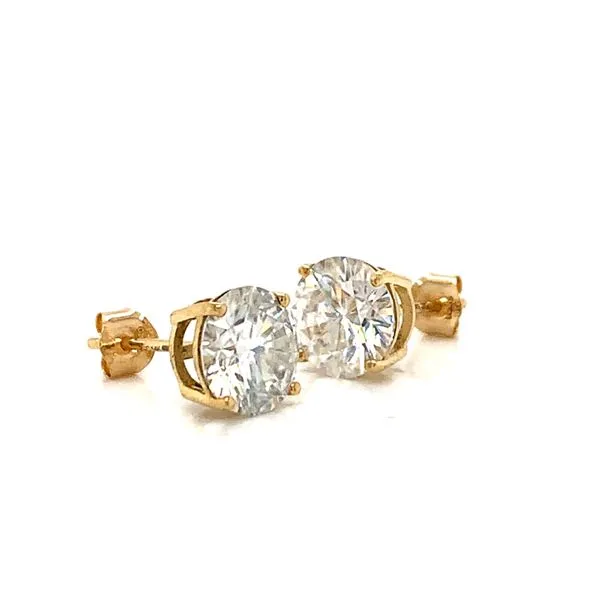 3ct Round Moissante Stud Earrings Image 2 Arezzo Jewelers Elmwood Park, IL