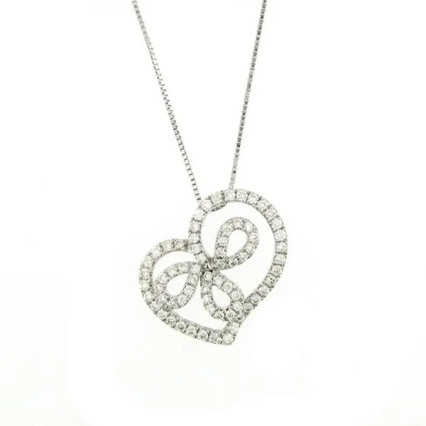 White Gold Diamond Heart Pendant Arezzo Jewelers Elmwood Park, IL