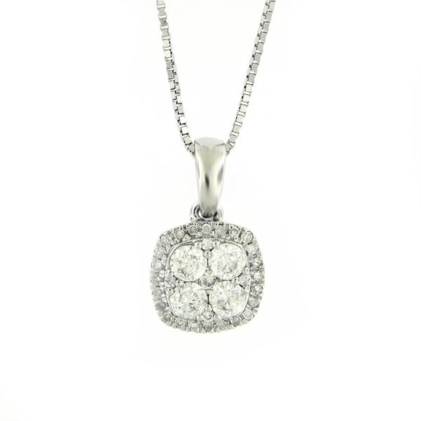 Cushion Halo Diamond Pendant Arezzo Jewelers Elmwood Park, IL