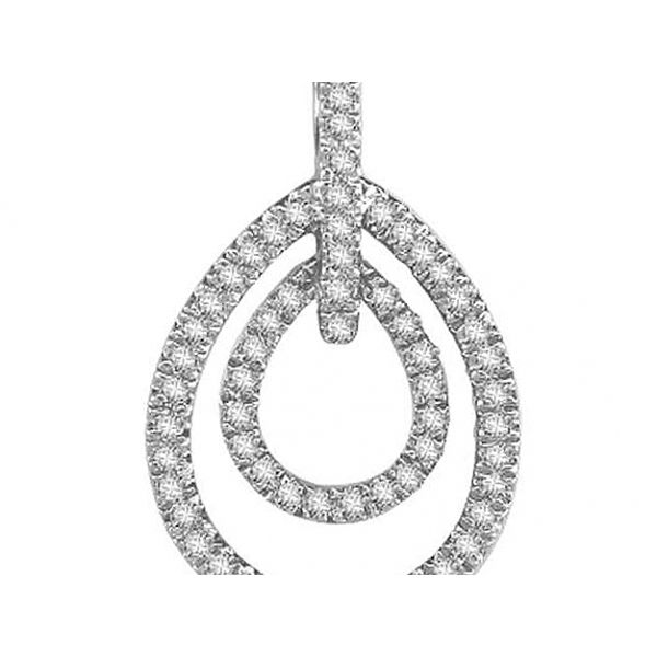 White Gold Diamond Tear Drop Pendant Image 2 Arezzo Jewelers Elmwood Park, IL