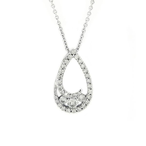 White Gold Diamond Tear Drop Pendant Arezzo Jewelers Elmwood Park, IL