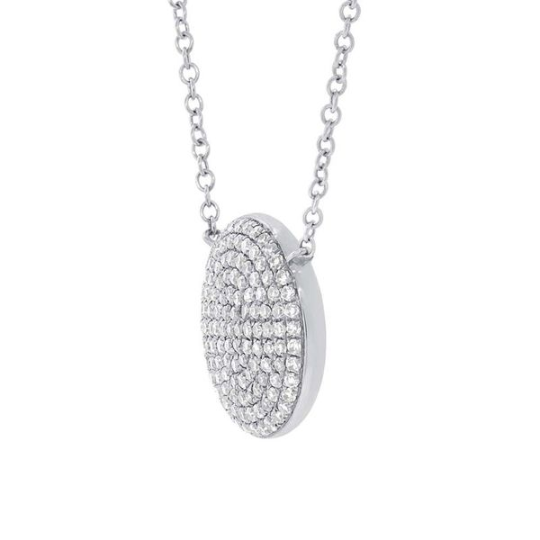 White Gold Pave Diamond Circle Pendant - .37cts Image 2 Arezzo Jewelers Elmwood Park, IL