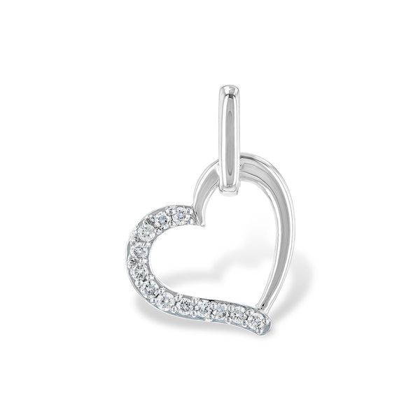 14k White Gold Diamond Heart Pendant Arezzo Jewelers Elmwood Park, IL