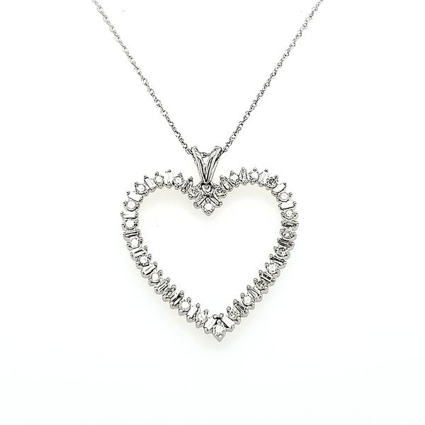 10k White Gold Diamond Heart Necklace Arezzo Jewelers Elmwood Park, IL