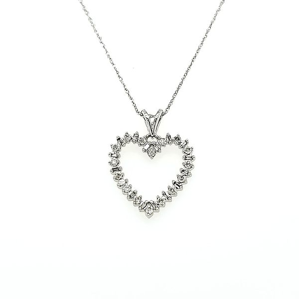 10k White Gold Diamond Heart Pendant Arezzo Jewelers Elmwood Park, IL