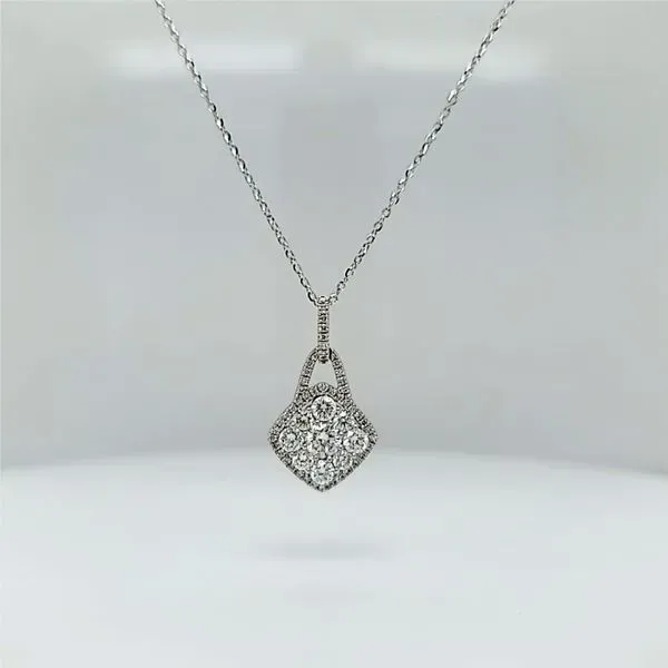 18k White Gold Diamond Pendant Image 2 Arezzo Jewelers Elmwood Park, IL