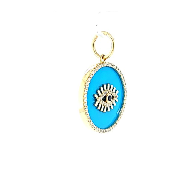 14k Yellow Gold Evil Eye Pendant Image 2 Arezzo Jewelers Elmwood Park, IL