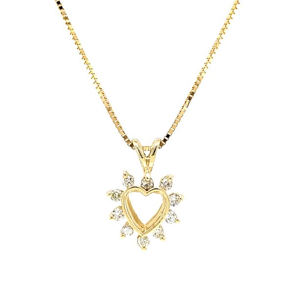 14k Yellow GOld Diamond Heart Pendant Arezzo Jewelers Elmwood Park, IL