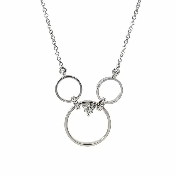 Charming 18K White Gold Diamond Disney Minnie Ears Necklace Arezzo Jewelers Elmwood Park, IL