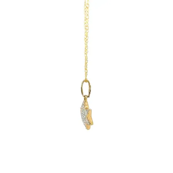 14K Yellow Gold Star Of David Diamond Pendant with Singapore Link Chain Image 2 Arezzo Jewelers Elmwood Park, IL