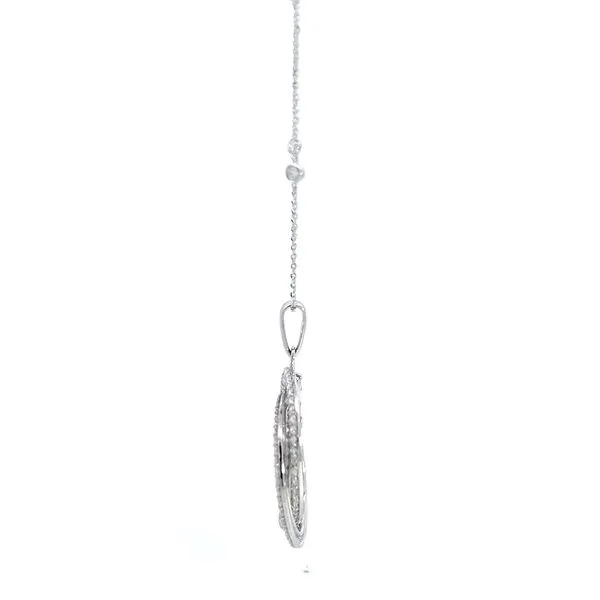 18k White Gold Interlocking Circle 3.77ct Diamond Pendant Image 2 Arezzo Jewelers Elmwood Park, IL