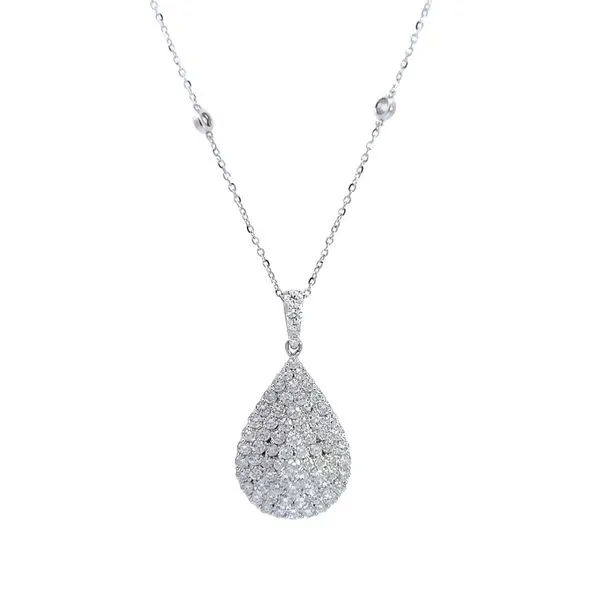 18k White Gold Pear Shape Diamond Pendant similar item image