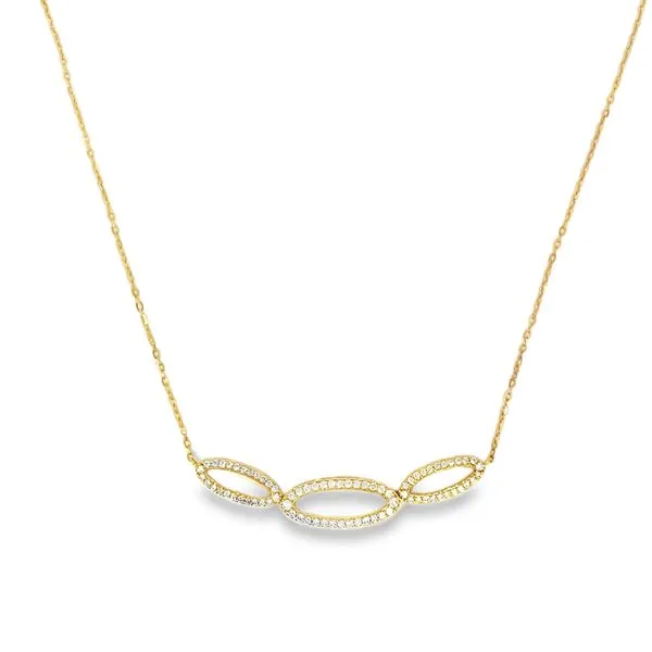 18k Yellow Gold Interlocking Oval Diamond Necklace similar item image
