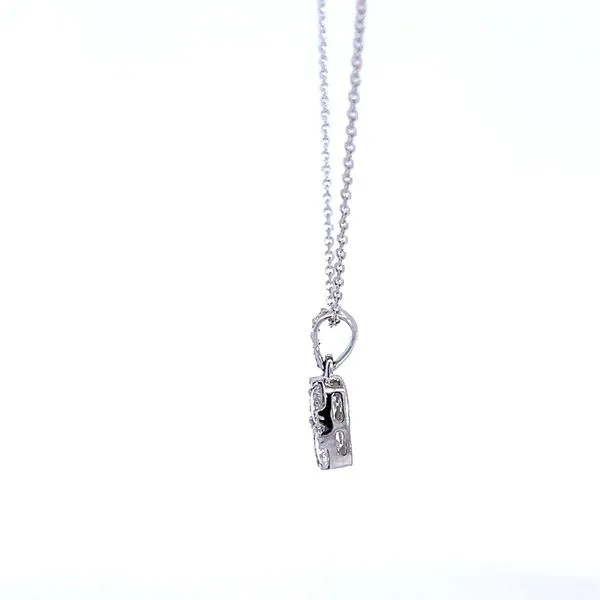 18k White Gold Cushion Cluster Diamond Pendant Image 4 Arezzo Jewelers Elmwood, IL