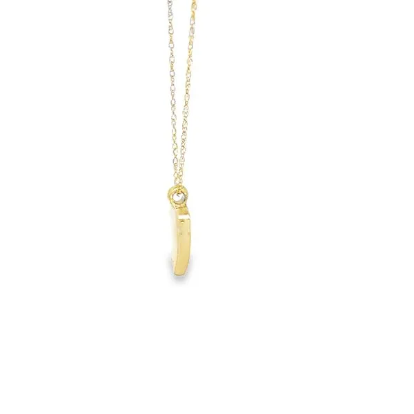 14k Yellow Gold Petite Pave Diamond Heart Pendant Image 2 Arezzo Jewelers Elmwood Park, IL