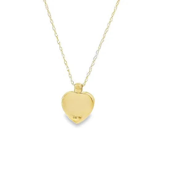 14k Yellow Gold Petite Pave Diamond Heart Pendant Image 3 Arezzo Jewelers Elmwood Park, IL