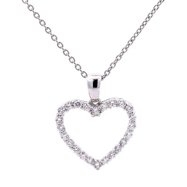 1/2 Carat Diamond Open Heart Pendant in 14k White Gold Arezzo Jewelers Elmwood Park, IL