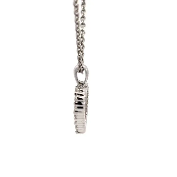 1/8 Carat Petite Diamond Heart Pendant in 14k White Gold Image 2 Arezzo Jewelers Elmwood Park, IL