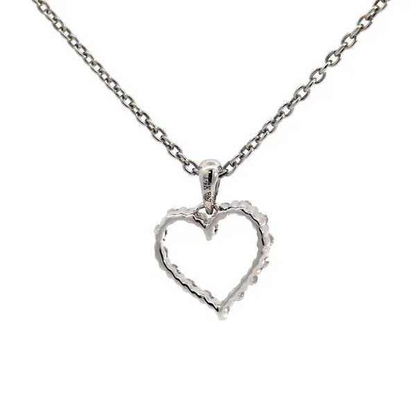 1/8 Carat Petite Diamond Heart Pendant in 14k White Gold Image 3 Arezzo Jewelers Elmwood Park, IL