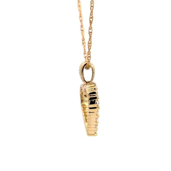 Petite Diamond Open Heart Pendant Image 3 Arezzo Jewelers Elmwood Park, IL