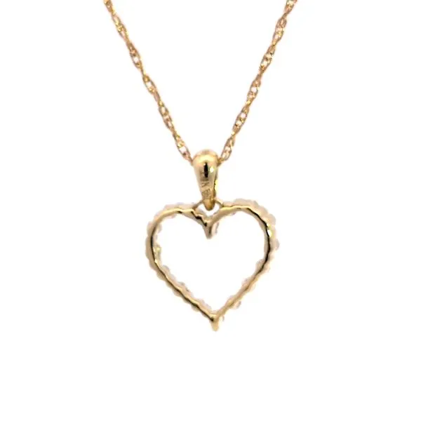 Petite Diamond Open Heart Pendant Image 4 Arezzo Jewelers Elmwood Park, IL
