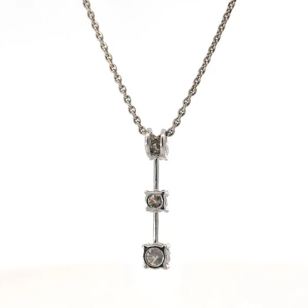 .60ct Three Stone Diamond Pendant in 18k White Gold Image 3 Arezzo Jewelers Elmwood Park, IL