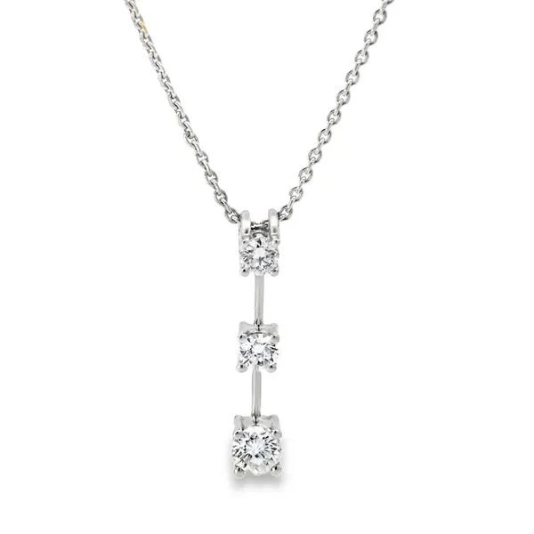 .60ct Three Stone Diamond Pendant in 18k White Gold Arezzo Jewelers Elmwood Park, IL
