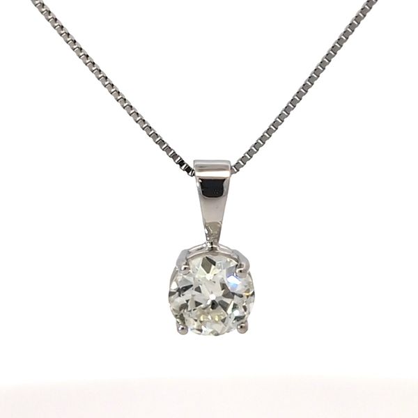 .79ct Natural European Round Diamond Solitaire Necklace Pendant Image 2 Arezzo Jewelers Elmwood Park, IL