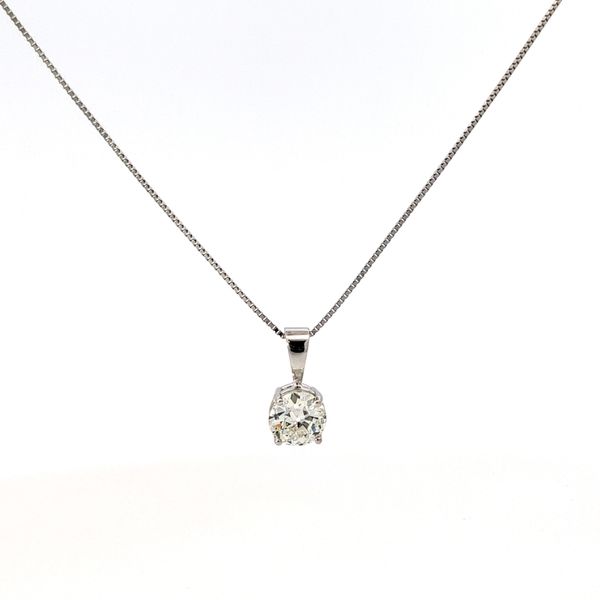 .79ct Natural European Round Diamond Solitaire Necklace Pendant Arezzo Jewelers Elmwood Park, IL