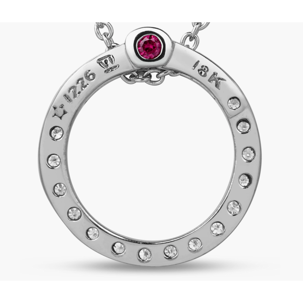 18k White Gold Designer Diamond Circle Necklace - .09cts TW Image 5 Arezzo Jewelers Elmwood Park, IL
