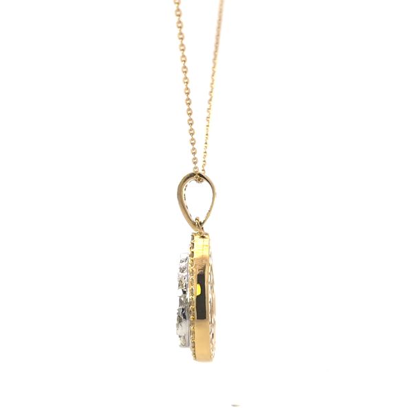 SAVOIA 18 Karat Yellow Gold Diamond Pear Halo Cluster Pendant Image 2 Arezzo Jewelers Elmwood Park, IL