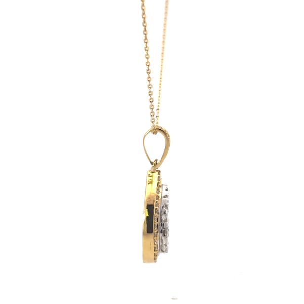 SAVOIA 18 Karat Yellow Gold Diamond Pear Halo Cluster Pendant Image 4 Arezzo Jewelers Elmwood Park, IL