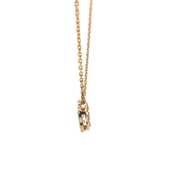 SAVOIA 18 Karat Yellow Gold Diamond Floral Halo Cluster Pendant Image 2 Arezzo Jewelers Elmwood Park, IL