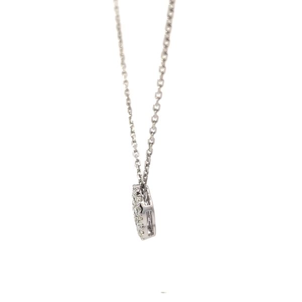 Savoia 18 Karat White Gold Diamond Floral Halo Cluster Pendant Image 2 Arezzo Jewelers Elmwood Park, IL