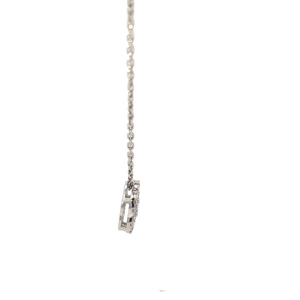 Savoia 18 Karat White Gold Diamond Floral Halo Cluster Pendant Image 4 Arezzo Jewelers Elmwood Park, IL