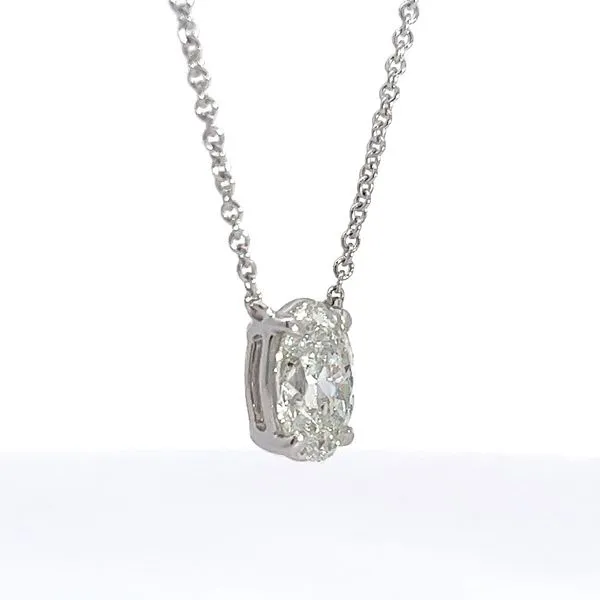 2ct Lab Grown Oval Solitaire Necklace Pendant - IGI Image 4 Arezzo Jewelers Elmwood Park, IL