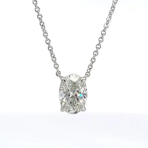 2ct Lab Grown Oval Solitaire Necklace Pendant - IGI Arezzo Jewelers Elmwood Park, IL