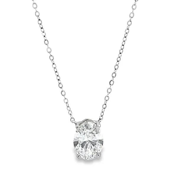 2.00ct Lab Grown Oval Diamond Solitaire Pendant Arezzo Jewelers Elmwood Park, IL