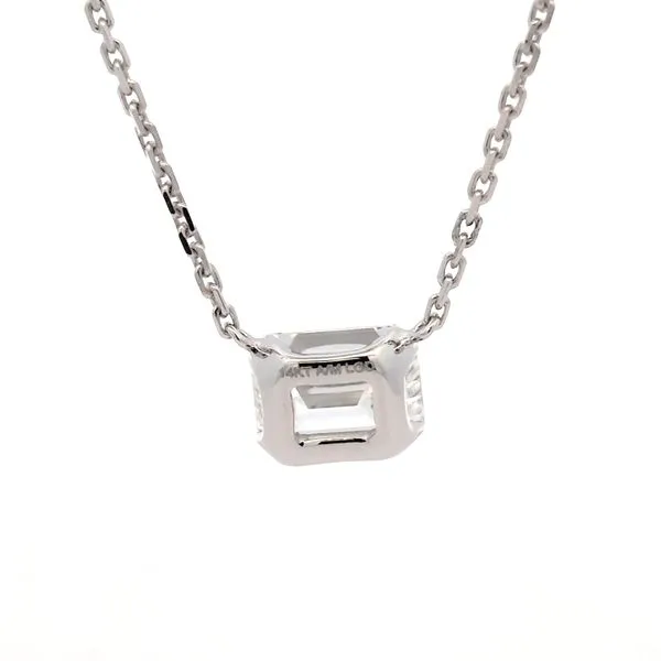 2ct Bare Emerald Cut Lab Grown Diamond Solitaire Necklace Image 3 Arezzo Jewelers Elmwood Park, IL