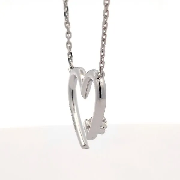 14k White Gold BARE Lab Diamond Heart Pendant Image 4 Arezzo Jewelers Elmwood Park, IL