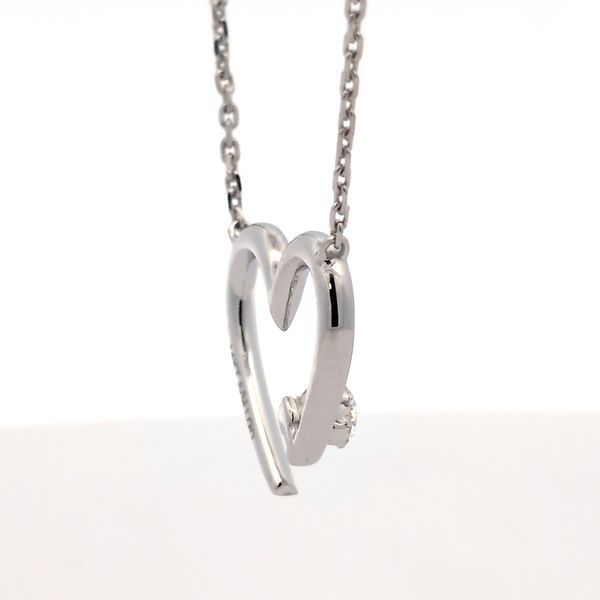 14k White Gold BARE Lab Diamond Heart Pendant Image 4 Arezzo Jewelers Elmwood Park, IL