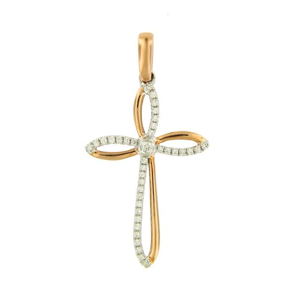 14K Rose Gold Diamond Cross Arezzo Jewelers Elmwood Park, IL